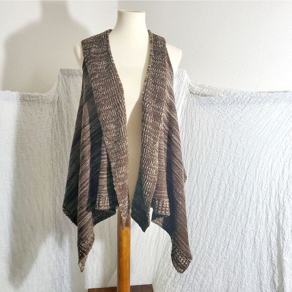 Dots Knit Open Sweater Cardigan Size Medium - Picture 2 of 10